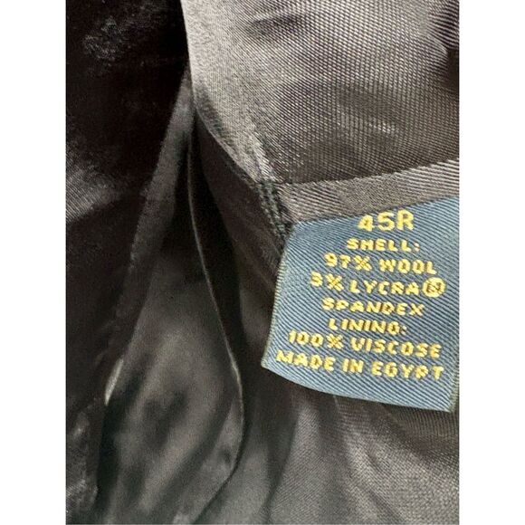 Brooks Brothers Blazer Suit Jacket Striped Navy Blue Men Size 45 R Wool Stretch - Picture 6 of 11